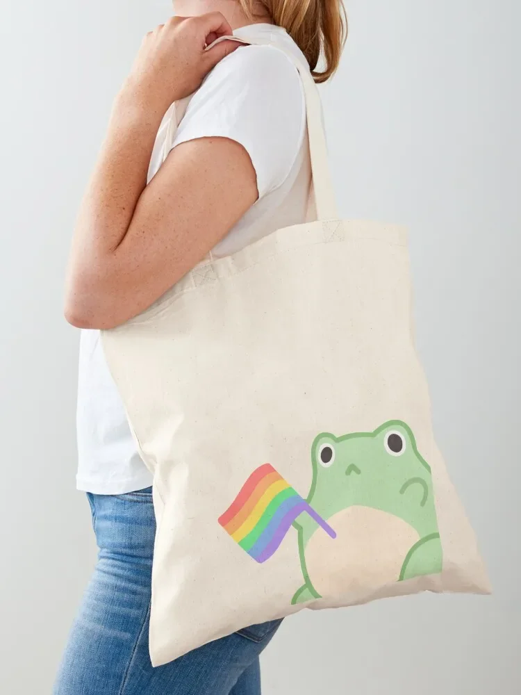 LGBTQ+ Rights Frog Tote Bag handbag personalized tote Canvas stote bag Fabric bag