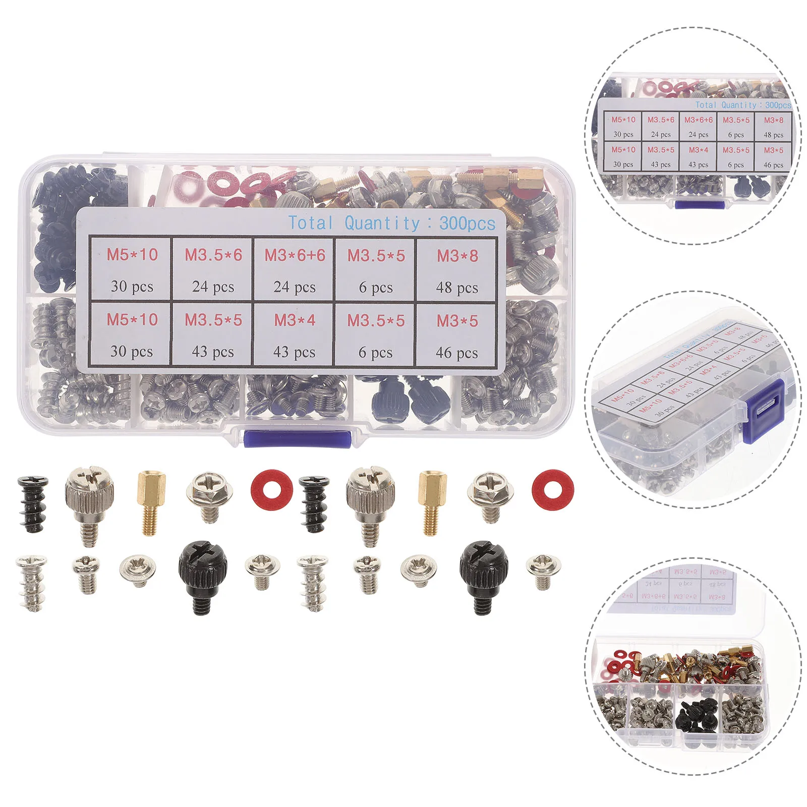 

1Set Computer Case Mounting Screws Stainless Steel Hard Drive Fan Assortment Gasket Durable Computer Accessories Kit