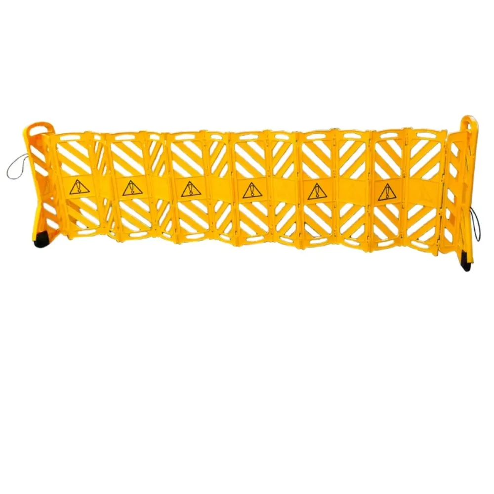 Plastic retractable safety fence portable folding safety barrier yellow 3.9 meters maximum length for road and crowd control