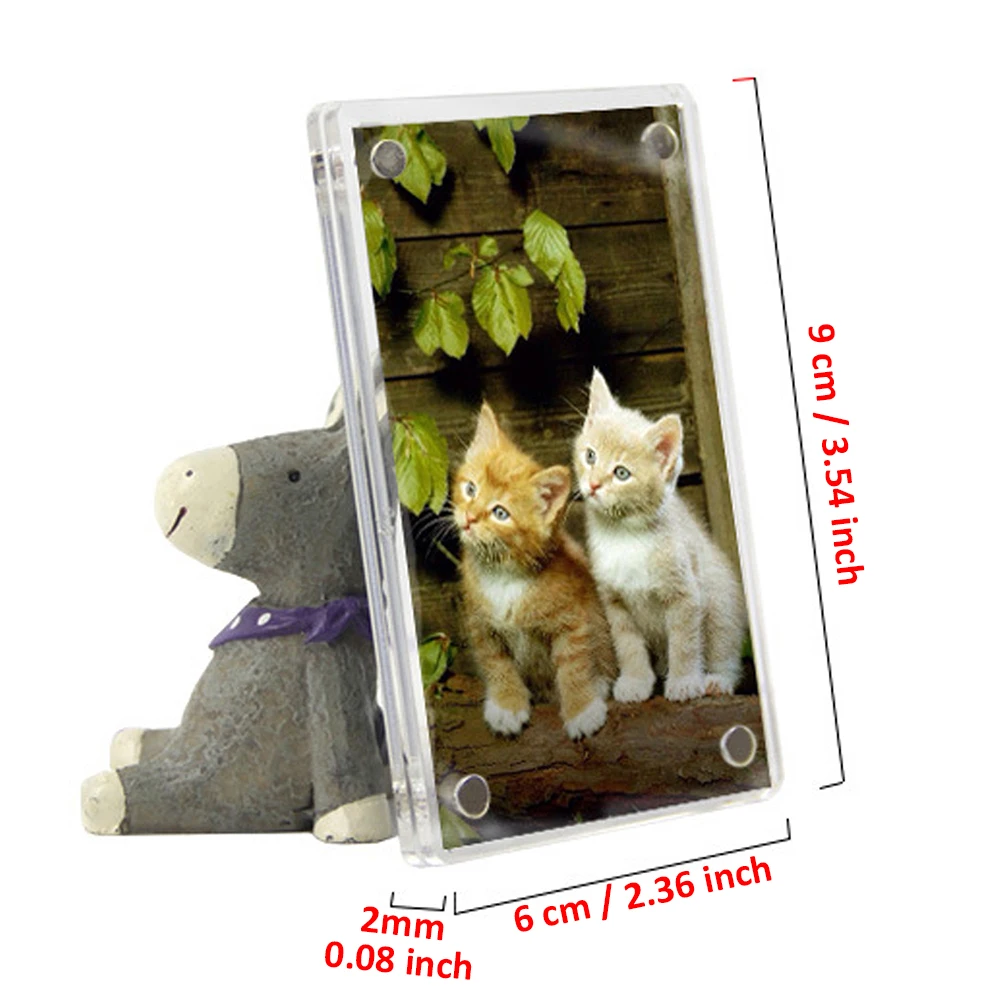 Neuer 1 Pack 3 Zoll Acryl Kühlschrank magnetischer 2-seitiger Foto rahmen für Fujifilm Instax Mini 9 8 7s 25 50s Mini Film Fotopapier