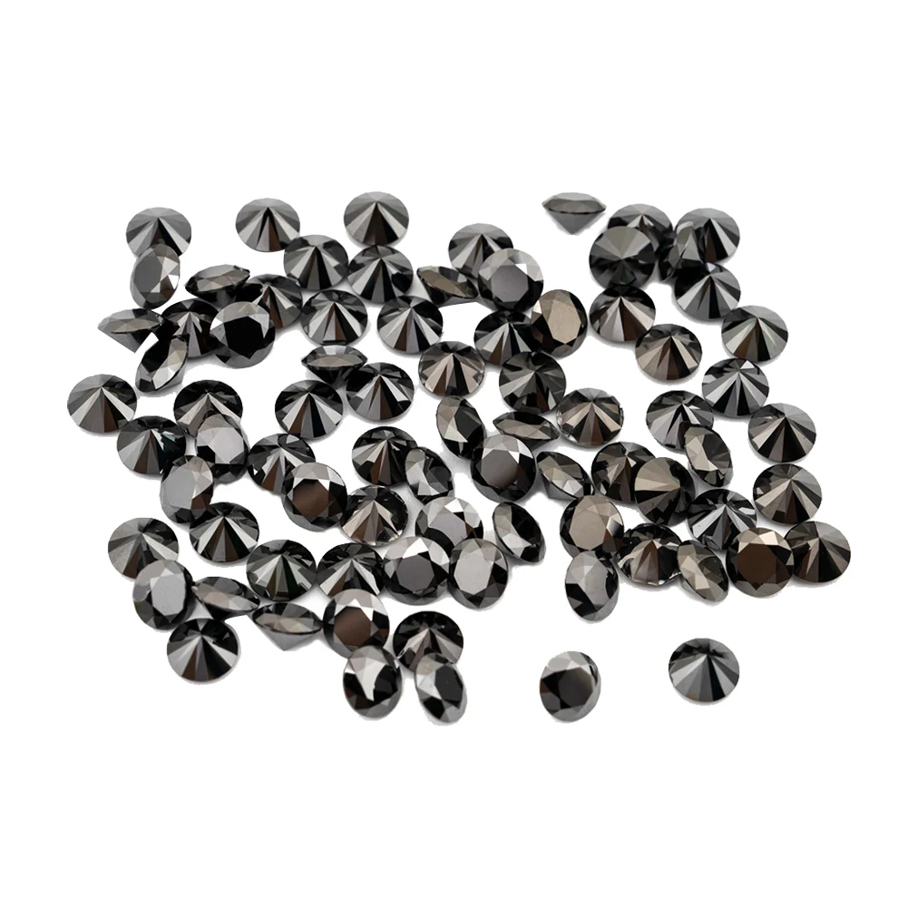 Natural Black Color Moissanite Loose Stones Small Sizes from 0.7mm to 2.9mm (1.0ct / Pack)