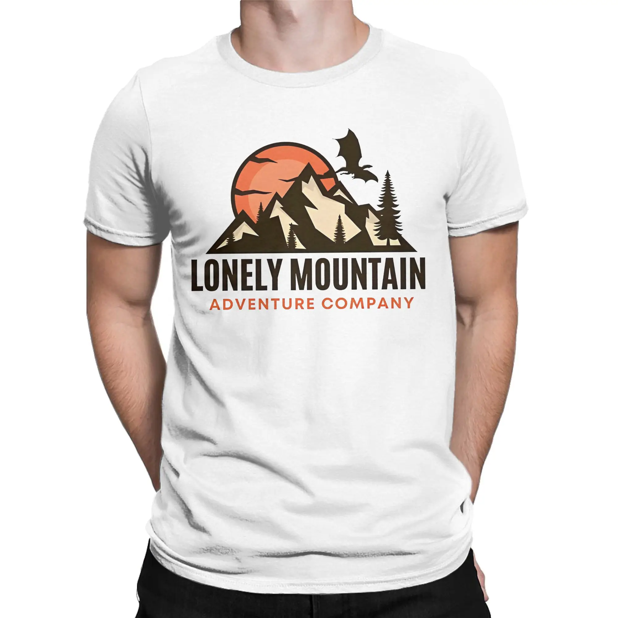 Men's L-Lords Of The R-Rings Lonely Mountain T Shirt Adventure Company Fantasy Cotton Clothes Vintage Short Sleeve Crew Neck