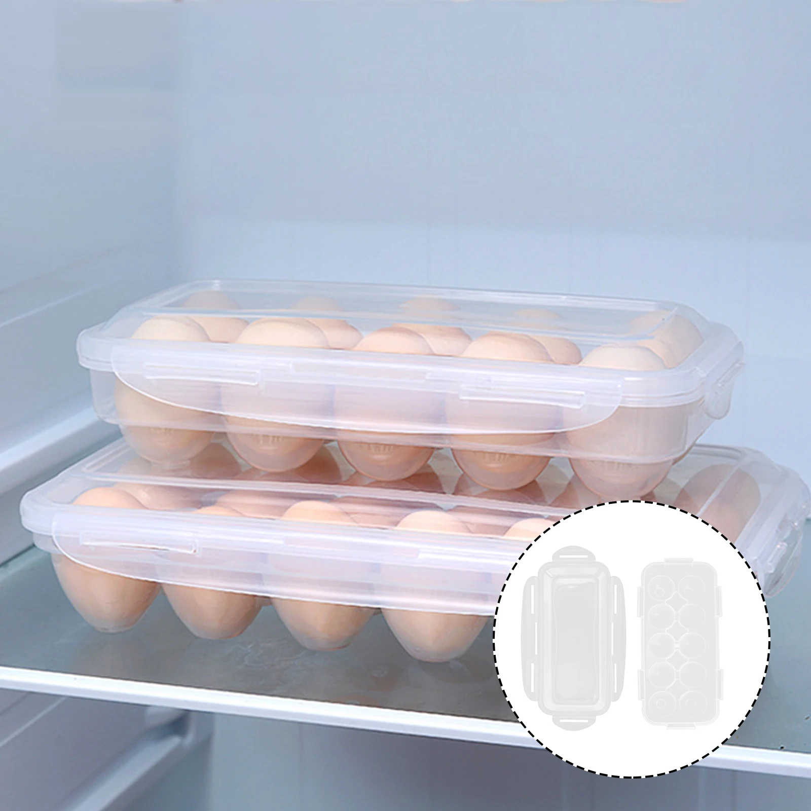 

Egg Storage Box Durable Reusable Large Capacity Fits All Sizes Fresh Keeping Compact Transparent Easy Clean Portable Fridge