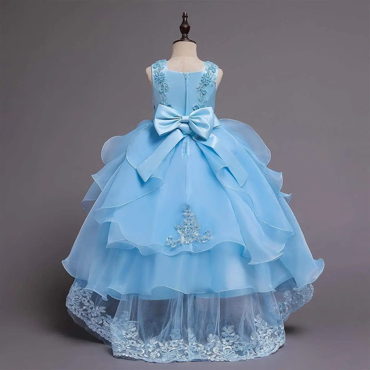 Flower Girl Dress Princess Fluffy Chiffon Dress,Bridesmaid Wedding,Communion BirthdayParty Celebration,Maxi Children's Ball Gown