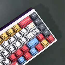 Gundam Manga Style Anime Keycaps 136 Keys Anime Periphery Original Factory High Thermal Sublimation Pbt Material Keycaps Gifts