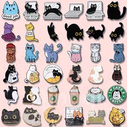 Kitten Series Chest Cute Cartoon Animal Metal Badge Accessories Wholesale Cap Pin Decorative Brooches Bag Pins for Caps Brooch