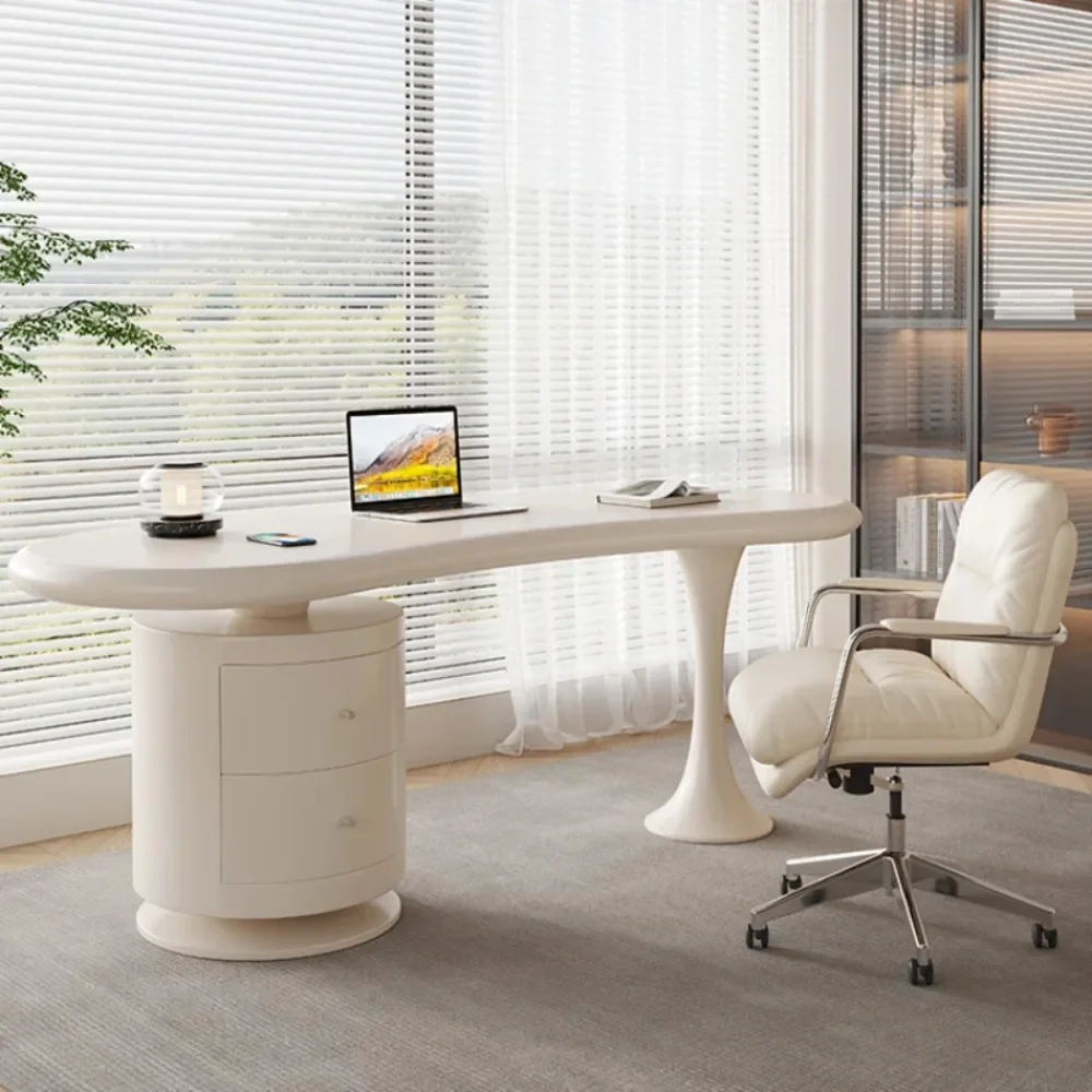 

Office Table White Solid Wood Household Luxurious Office Computer Desk Sedentary Table Mesa Para Compuatador Office Furniture