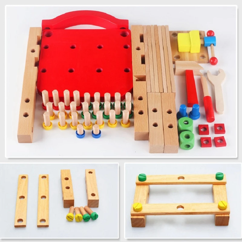 Multifunction Screw Nut Disassembling Combined Toy Building Blocks DIY Chair Model Assembled Toys Children Kids Toy