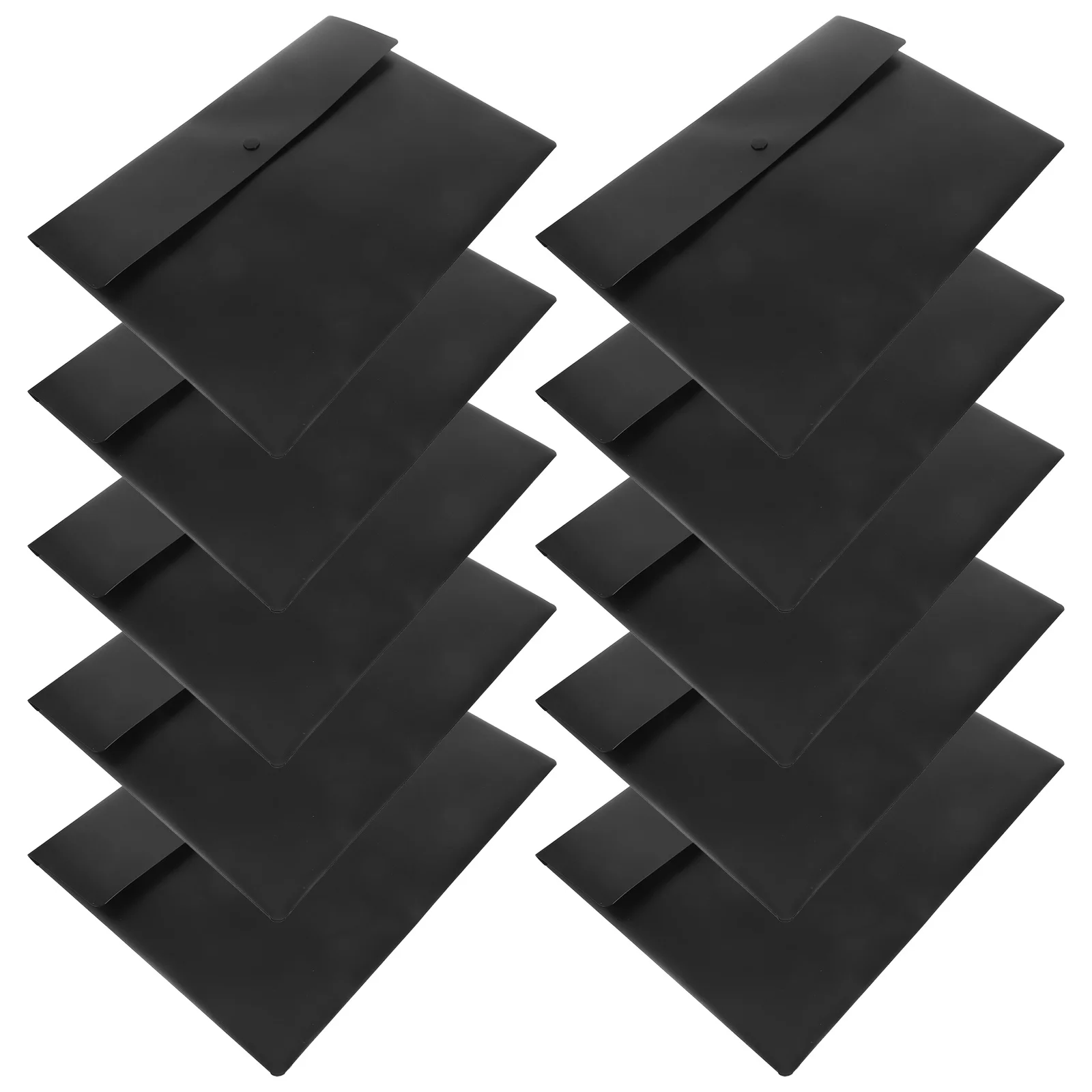 

10Pcs Transparent Document Bag with Snap Closure Large Capacity Plastic Envelope for Documents Ideal for Office School Filing