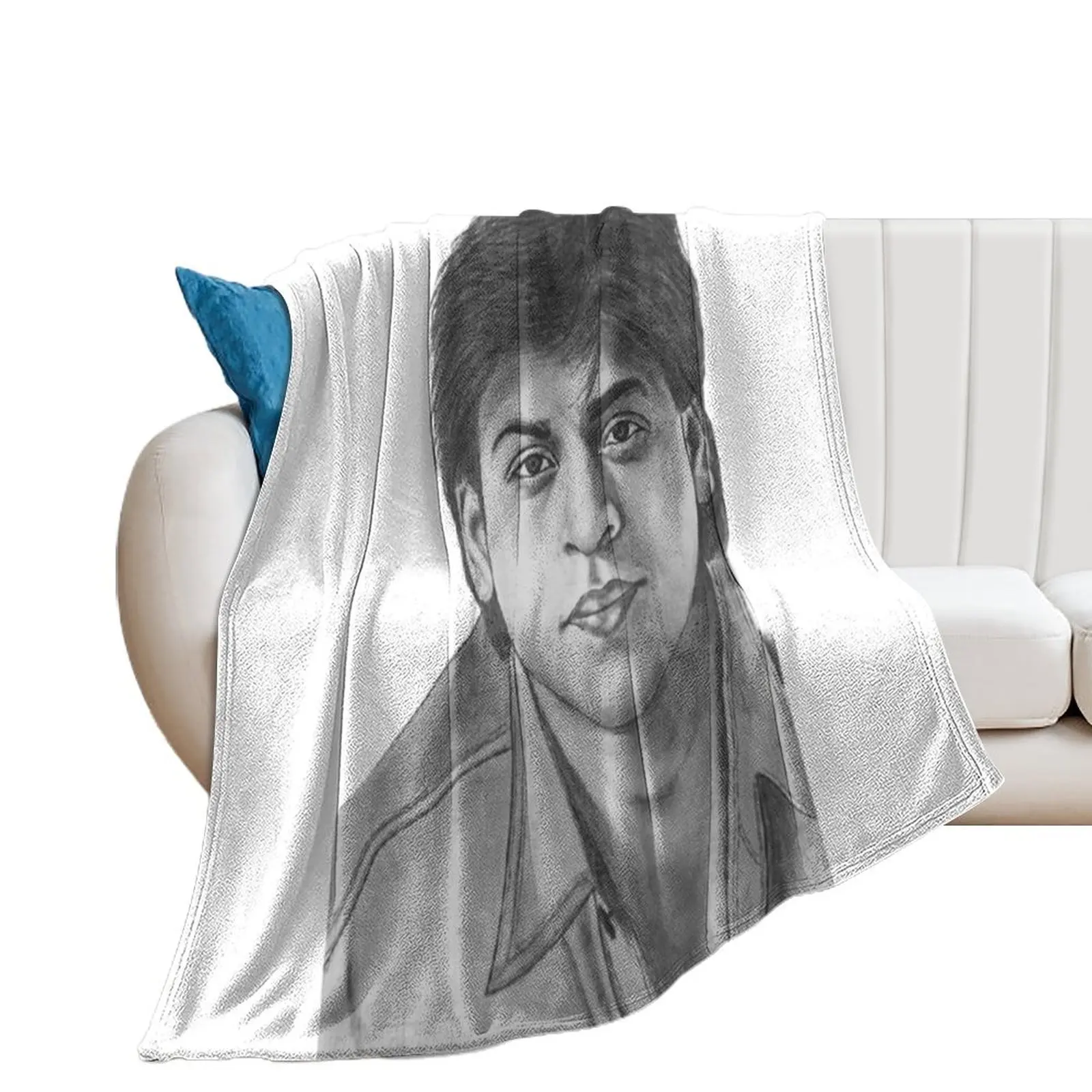 

Shahrukh khan Sketch Throw Blanket Large Soft Big Blankets For Baby For Sofa Thin Blankets