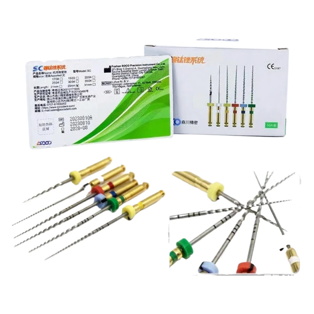 

3x6 шт./упак. стоматологические ротационные файлы SOCO 21 мм 25 мм система файлов SC Niti в ассортименте зеленая упаковка файлы корневых каналов стоматология