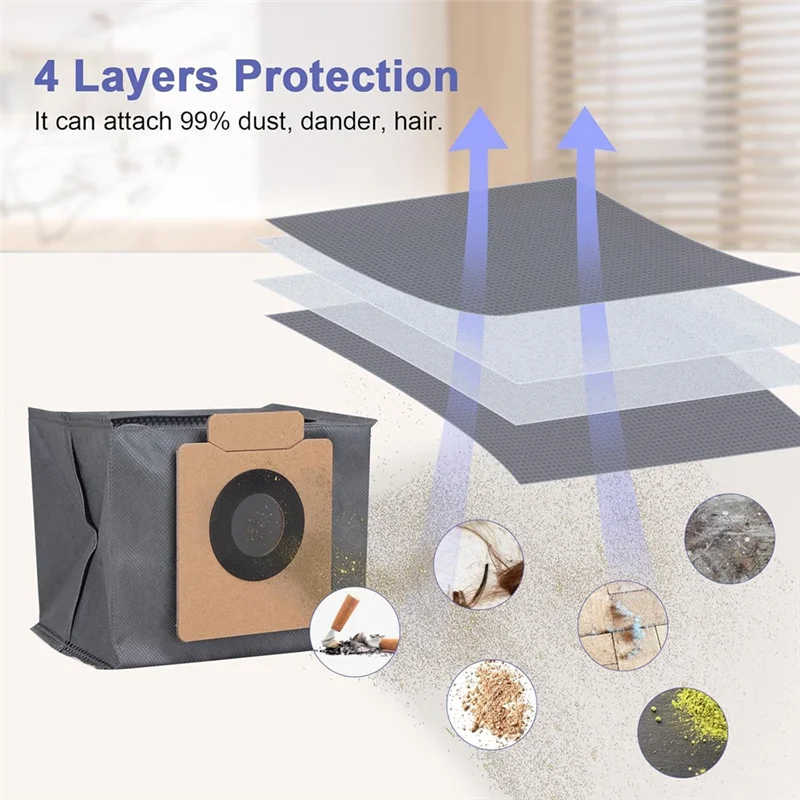 

-A12R Replacement Dust Bags For Eufy Clean X8 Pro/X10 Pro Omni Robot Vacuum, Large Capacity Disposable Replacement Bags