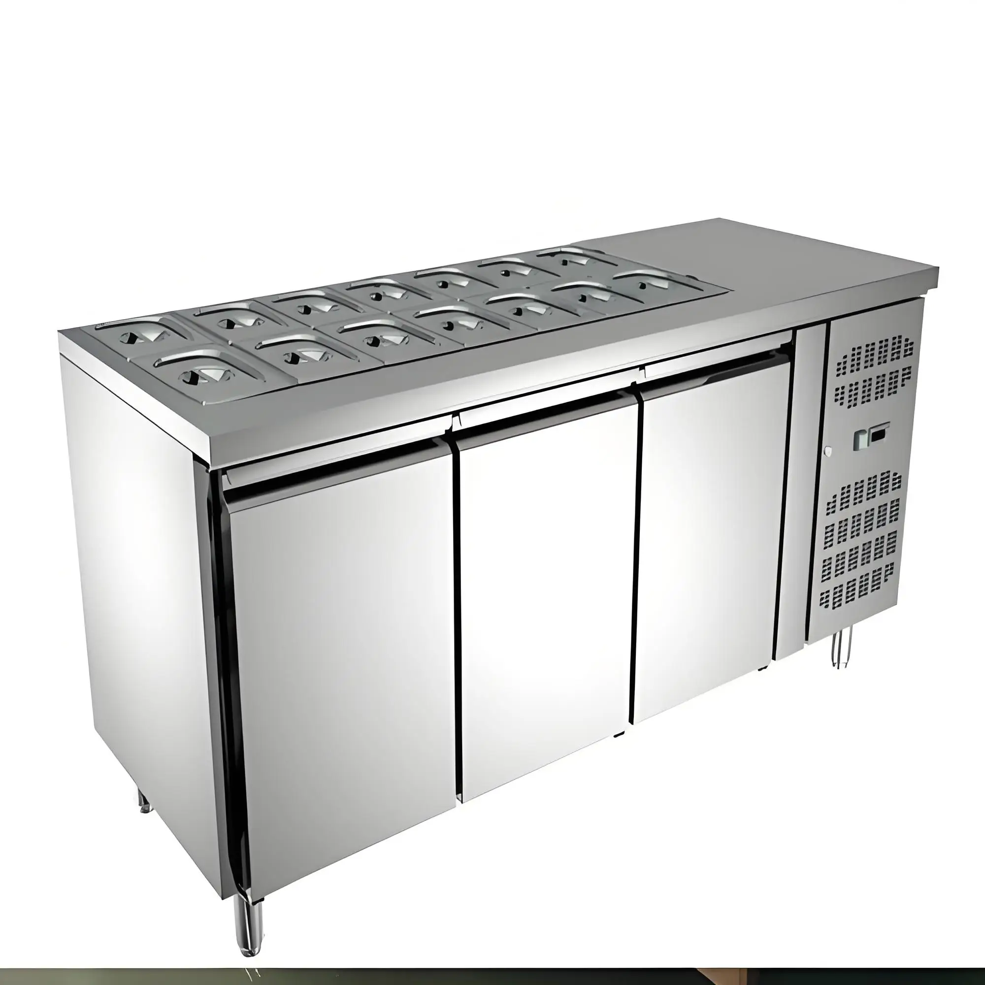 

Price in America Counter Top Salad Freezer Ultra Large Capacity Pizza Prep Table Fridge Display Cooler for Beverage Factory