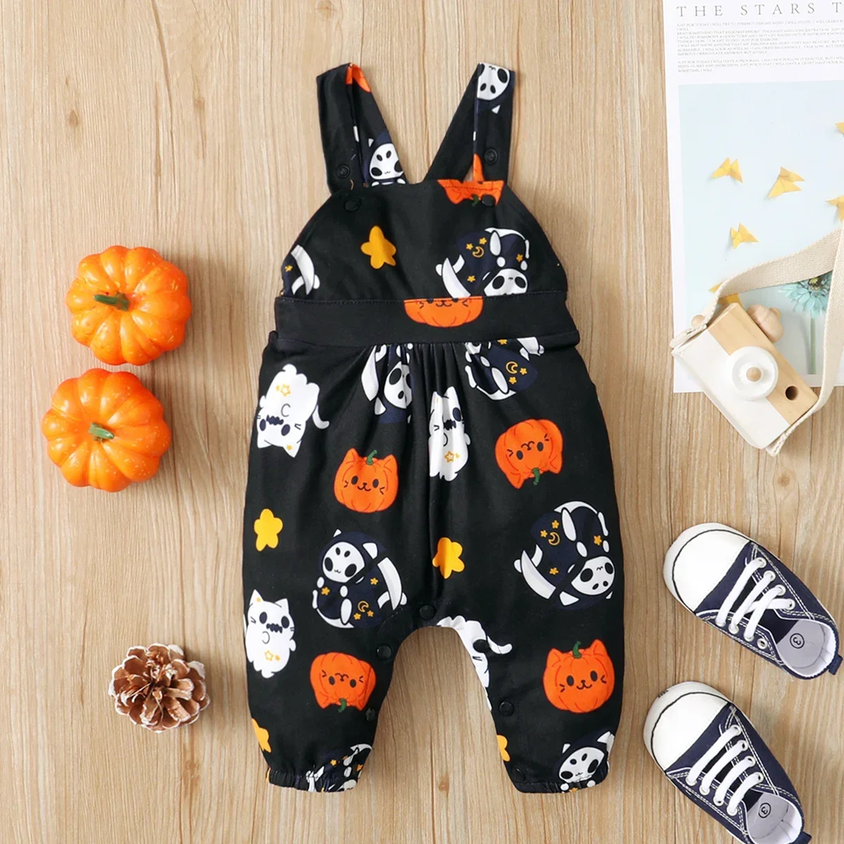 PatPat Halloween Costumes Baby Boys / Baby Girls Pumpkins Baby Clothes Suspender Jumpsuits Soft and Comfortable