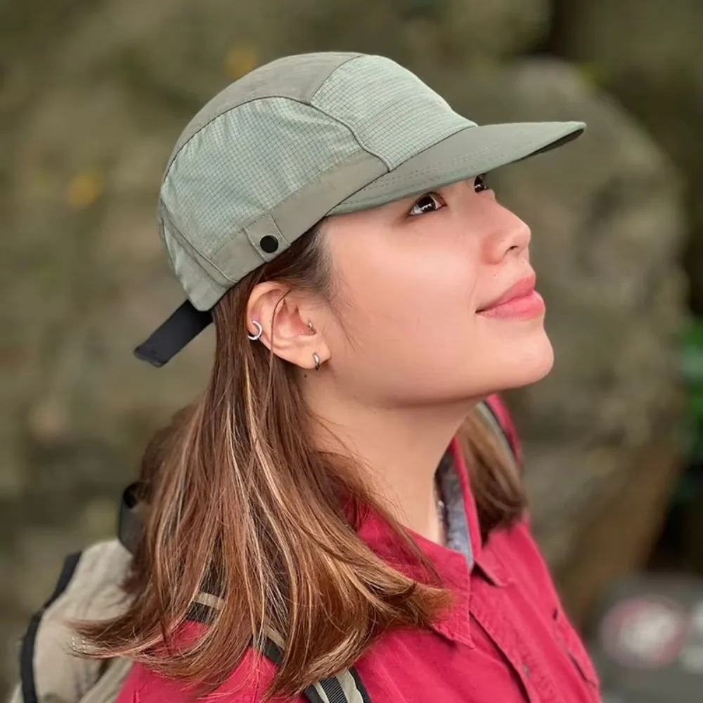 Casual Short Brim Baseball Hats Breathable Quick-Dry Sun Hat Sun Protection Adjustable Camping Hat
