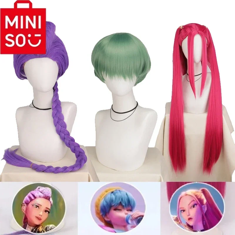 Anime Kpop Demon Zoey Hunters Cosplay Rumi Superstar Mira Cosplay Wig Huntrix Girl Group Wig Baby Women Hallowen Party Roleplay