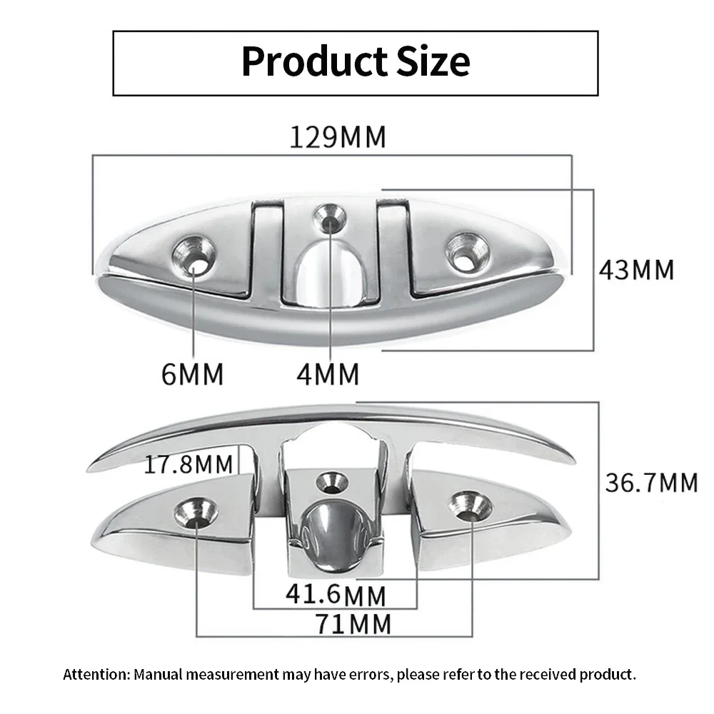 Corde de Levage Marin en Acier Inoxydable de 5 Pouces, Boulon de Bateau Pliable, Pont d'Amarrage, Pièces d'Accessoires