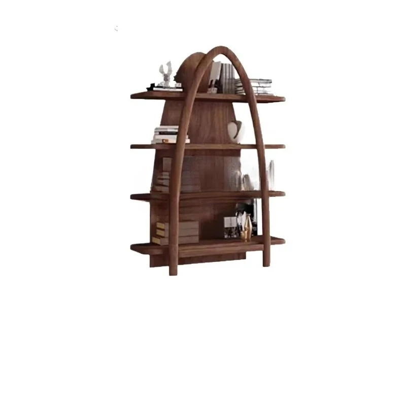 

North American Black Walnut Bookshelf Shelf Floor Display Cabinet Multi-layer Storage Rack
