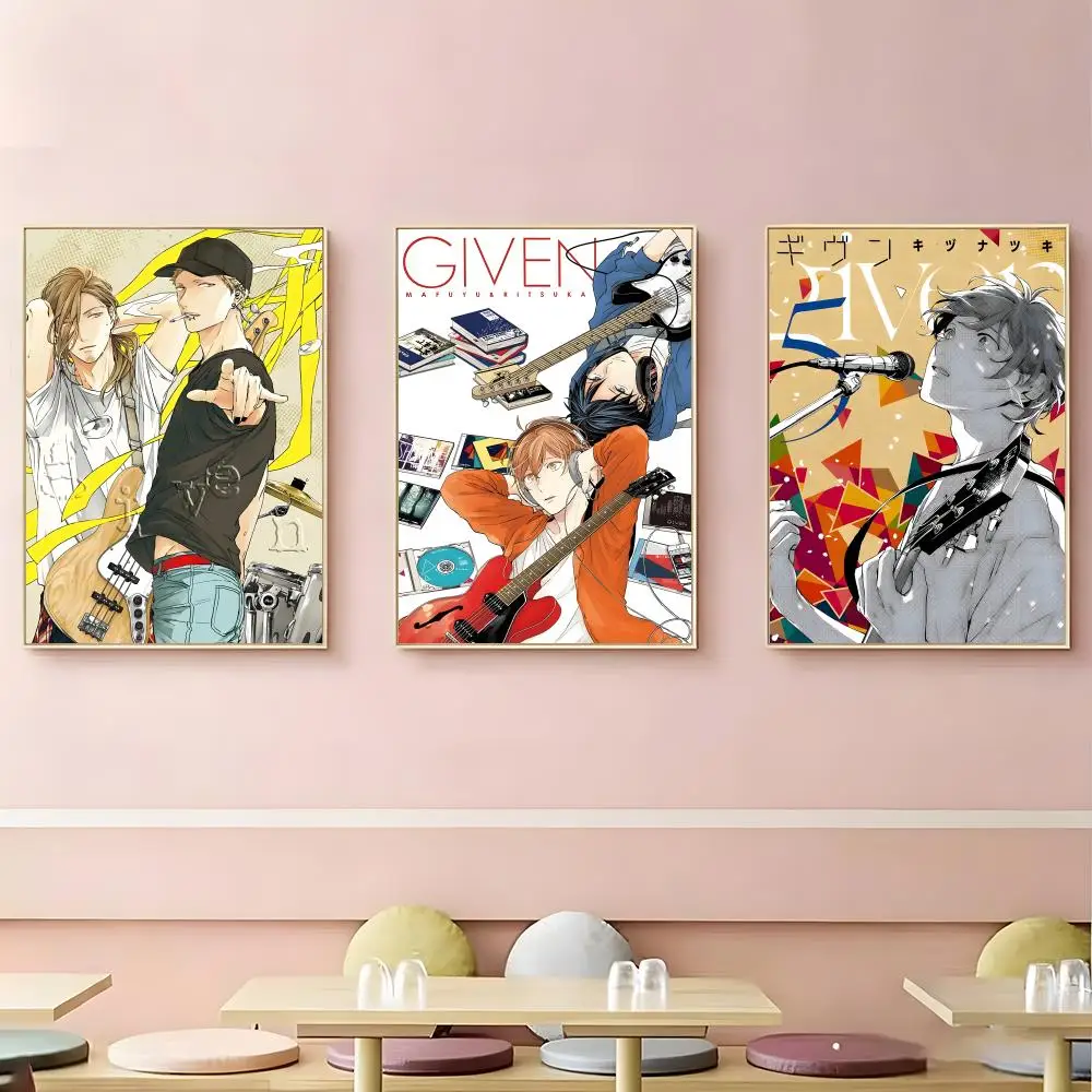 music anime Given Poster HD Self-Adhesive Waterproof Wall Art Easy to Apply Multi-Scene Decor