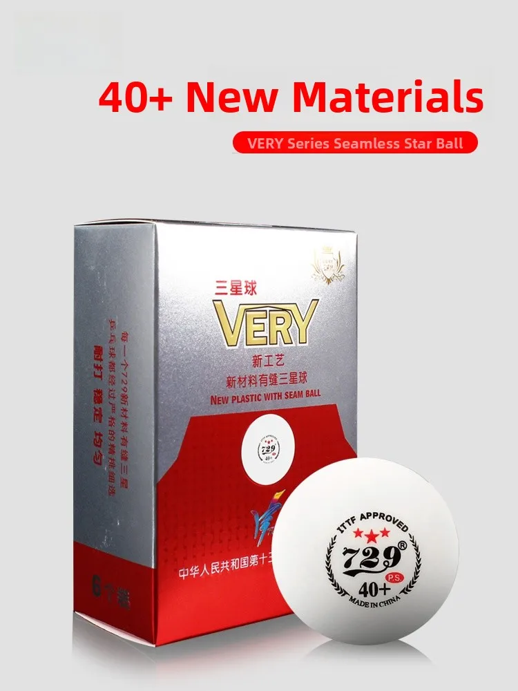 729スター3号卓球ボール-トレーニング競技用グレード-ホワイト縫製-40新素材-6個セット-スポーツフィットネスファン用品
