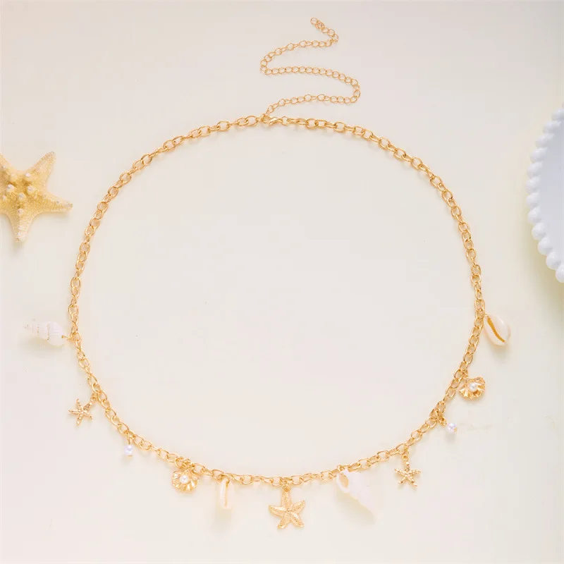 جديد البوهيمي اللؤلؤ شل الخصر سلسلة أنيقة أنيقة الجسم سلسلة المرأة مثير عطلة الشاطئ الصيف الخصر مجوهرات اكسسوارات #3