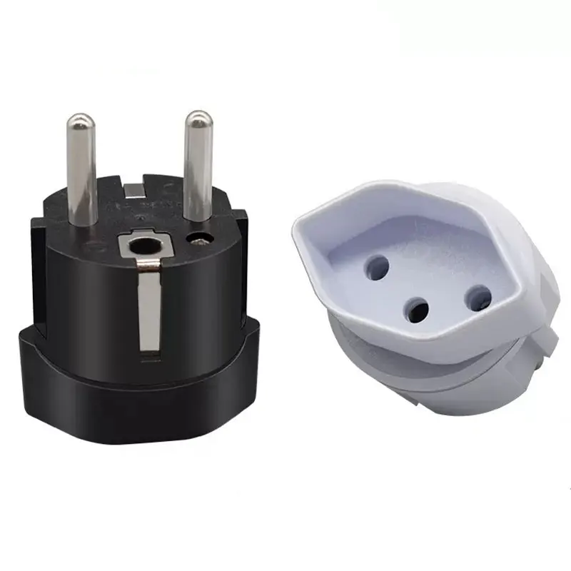 Germany, France Plug Adapter, Ultra Compact Light Weight - Swiss to Russia, South Korea Travel Adaptor Plug - Type E/F connector