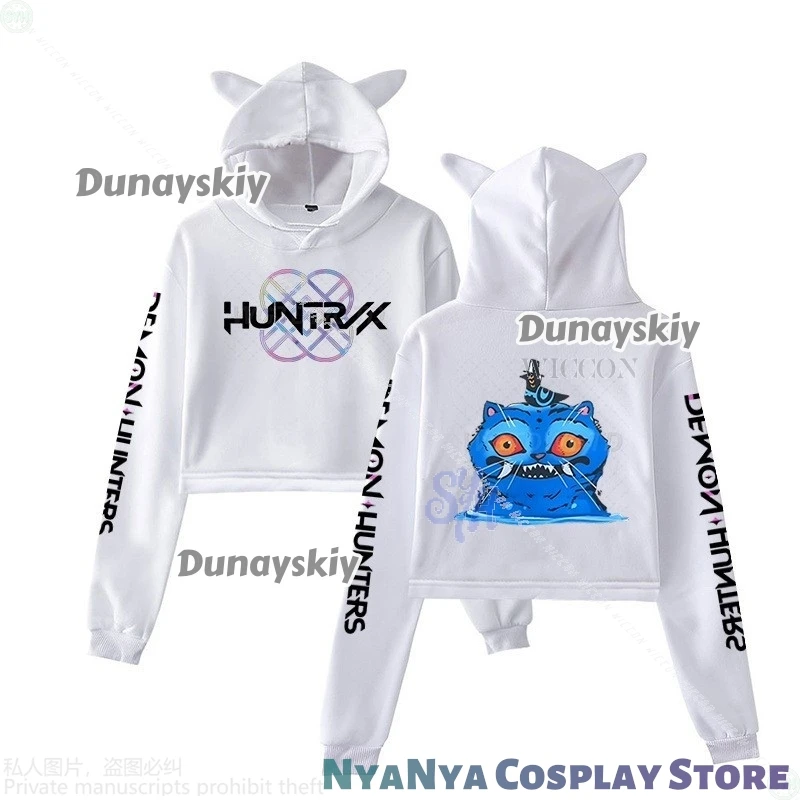 Костюм Саджабои, аниме KPop Demon, косплей Huntrix Fanart, укороченная толстовка с кошачьими ушками, повседневная толстовка Jirai Kei для девочек на Хэллоуин