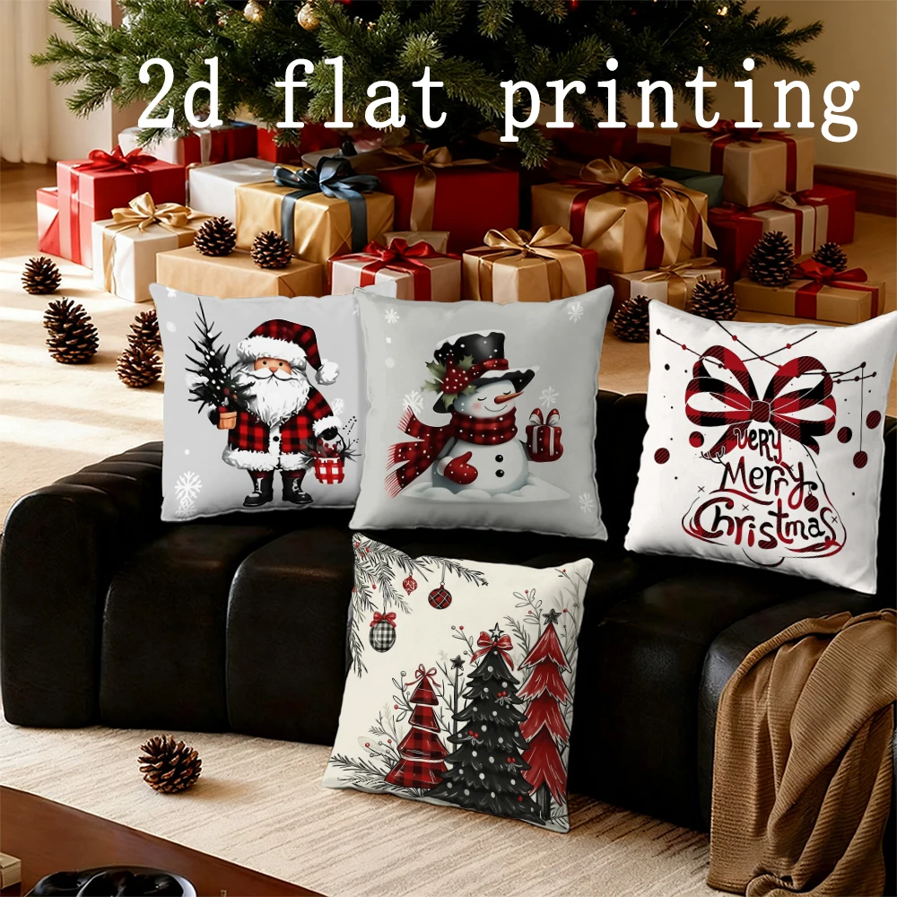 Juego de fundas de almohada con temática navideña para decoración del hogar, adecuado para sofá, dormitorio, funda de almohada