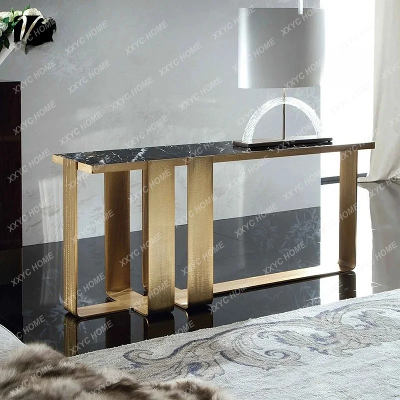 XX Postmodern minimalist marble entrance table, living room sofa back table, partition table, light luxury entrance table