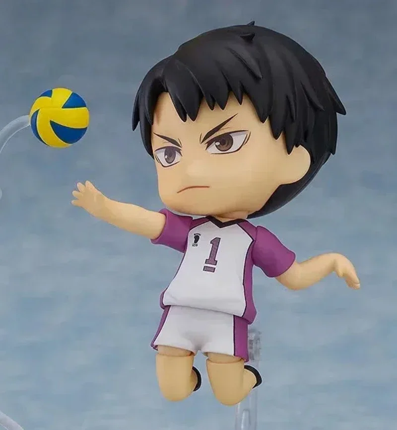 New 10CM Anime Haikyuu Ushijima Wakatoshi Q Version Joint replaceable Action Figures PVC Model Statue Desk Decor Doll Toy Gifts