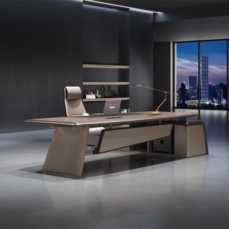 

Newly designed Scandinavian style desk Large simple boss desk with chair Executive manager desk