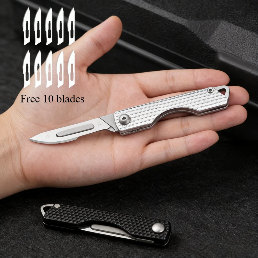 Art Knife Outdoor Folding Keychain Small Blade Sharp High Hard Portable EDC Surgical Handle Mini Portable