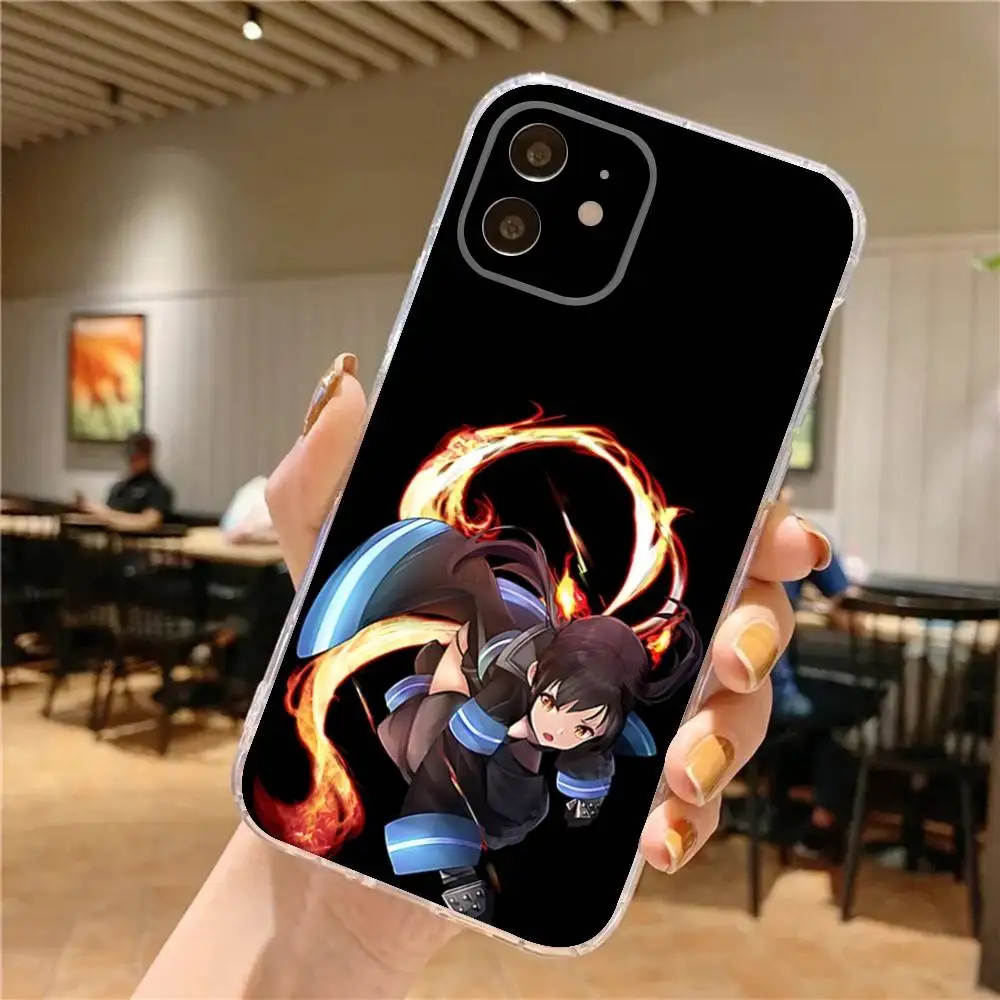 เคสโทรศัพท์ลายอนิเมะ F-Fire สำหรับ iPhone 17,16,15,14,13,12,11 Pro,Max,Plus,X,XS,XR,SE4,E Mini แบบใส นิ่ม