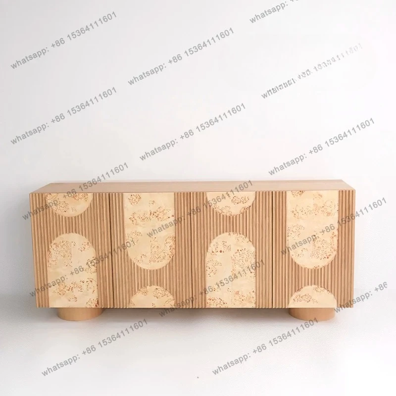 

Medieval entrance cabinet Home tree tumor veneer decorative cabinet Villa side cabinet Locker