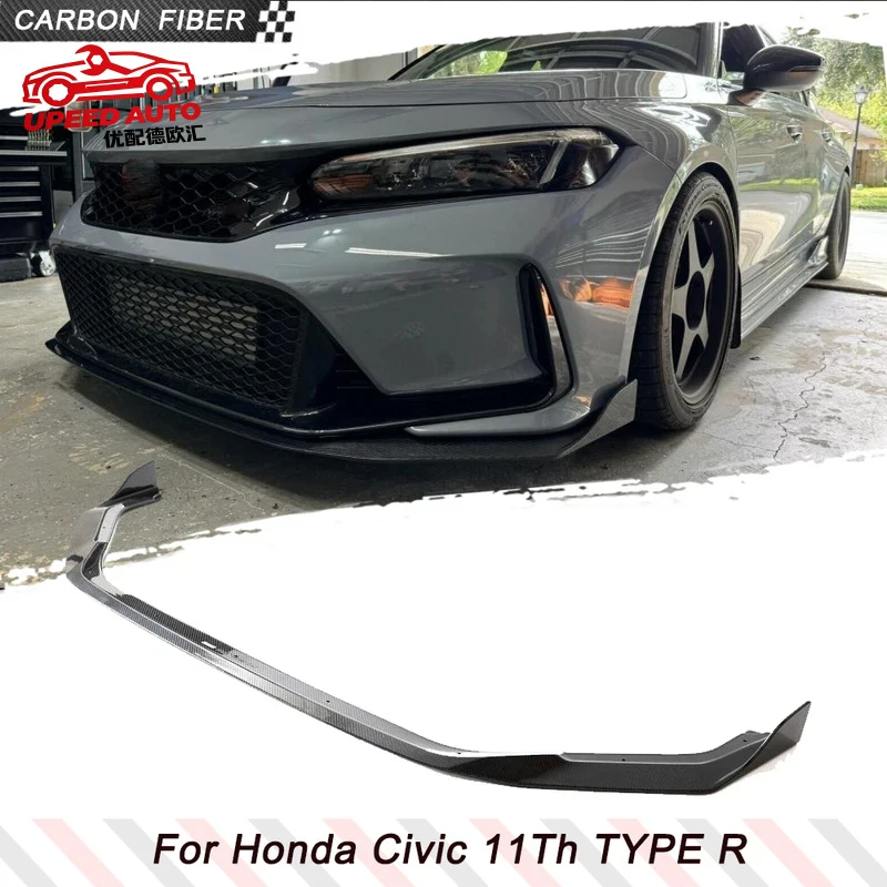 Suitable for Carbon Fiber Lip Honda Civic Type R 11th 2022 2023 Car Front Bumper Spoiler Splitters Protector Body Kits