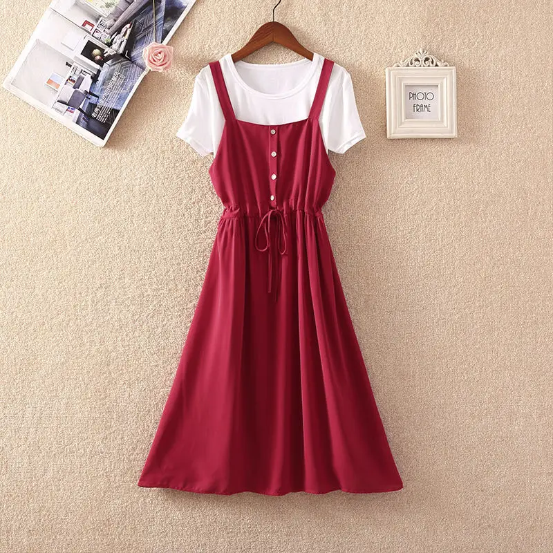 Fashion Women's Dress Set 2023 Spring/Summer New Korean Edition Pure White Top Casual Age Reducing Dress Two Piece Set