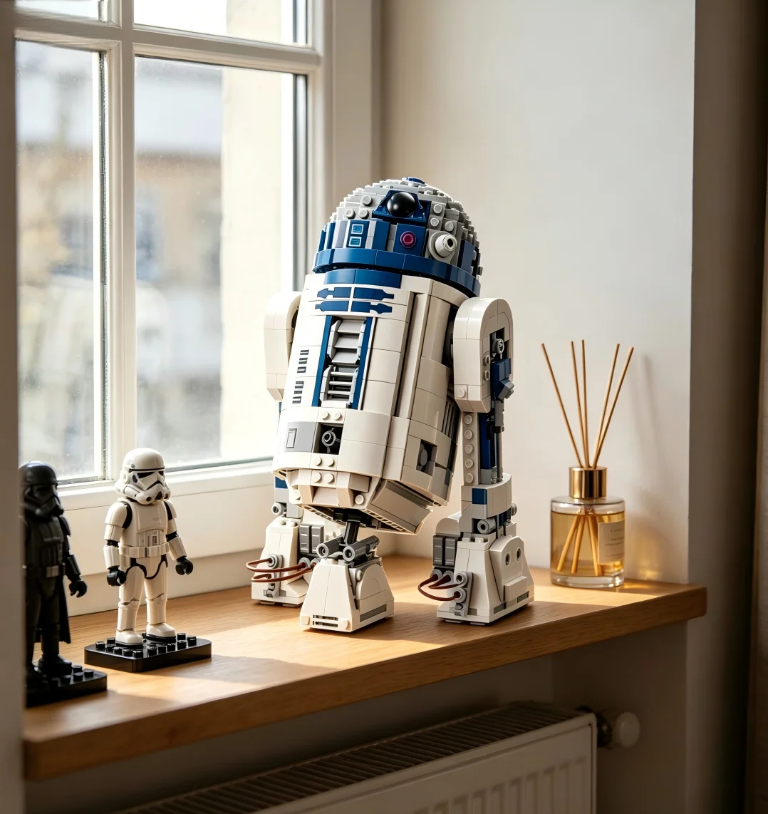 Star Item 75379 1050PCS R2-D2 Robot Building Blocks Smooth Body Contour Office Ornament
