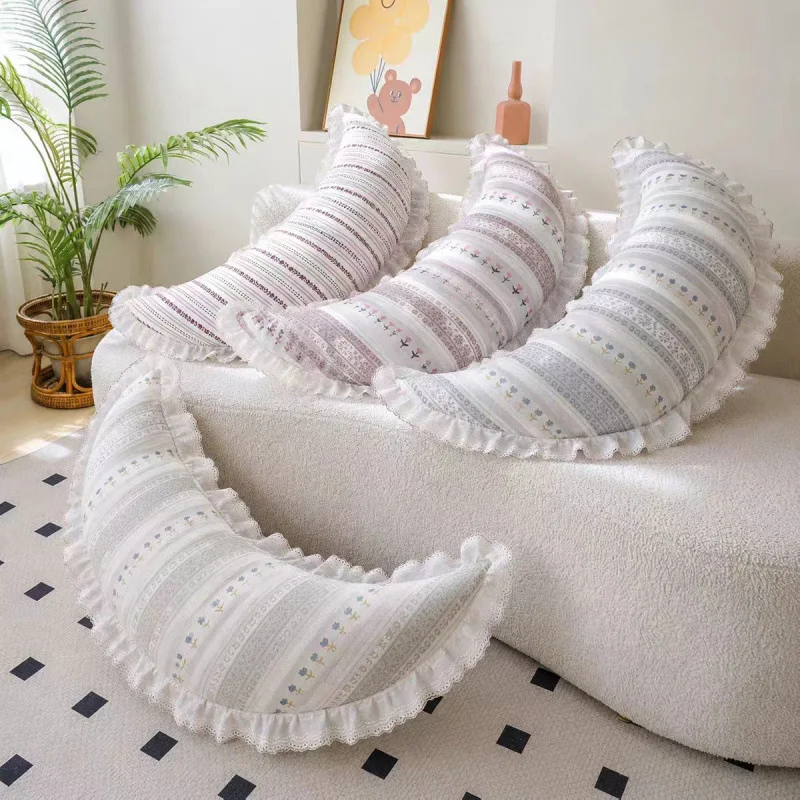 New Cotton and Hemp Moon Pillow for Baby Comfort, Detachable and Washable Pillow Core, Leg Clamp Pillow, Pregnant Pillow