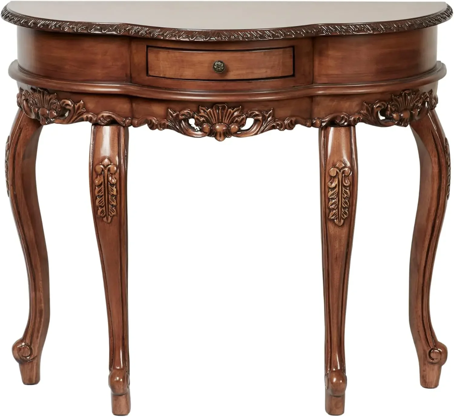 Traditional Delegato II Natural Cherry Classic Wooden Console Table - Handcrafted Wood - Victorian Style - Decorative Regal