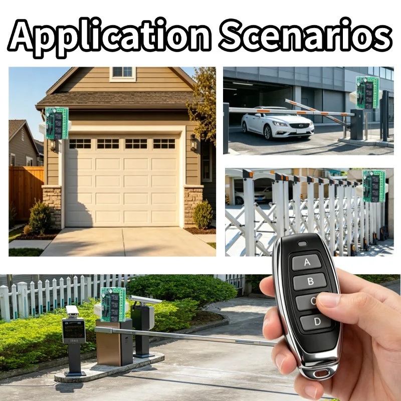 433Mhz RF Remote Control Circuit Universal Wireless Switch DC 6V 12V 24V 4CH RF Relay Receiver and Keyfob Transmitter