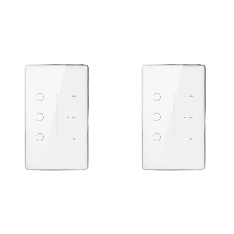 ABWZ-2X Tuya Zigbee 3 Gang Dimmer Light Switch Tuya/Smart Life APP Remote Control US EU Standard Switch Percentage Control(B)
