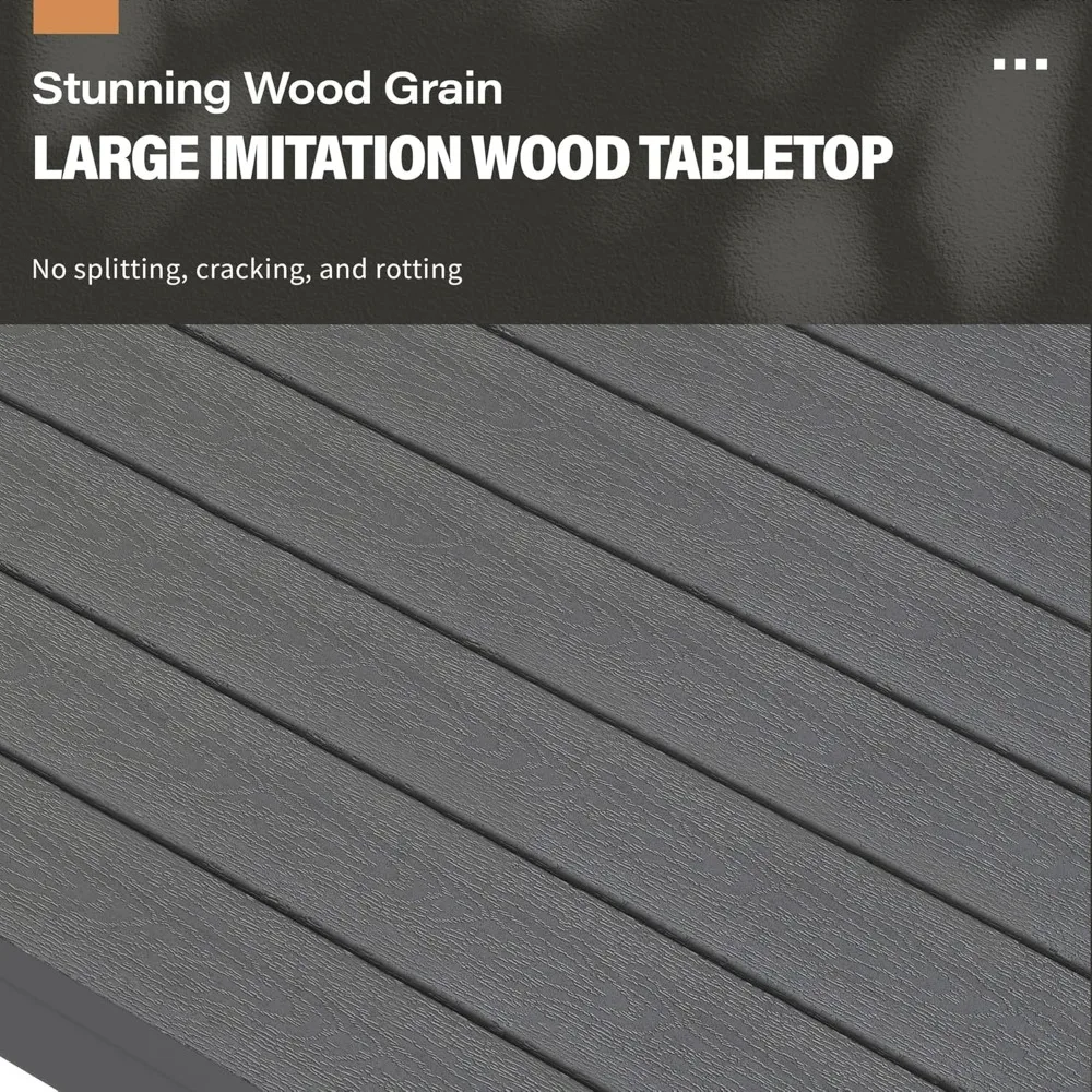 All-Weather Metal Outdoor Dining Table Rectangle Patio Coffee Table for Balcony Garden Multifunctional High-Quality