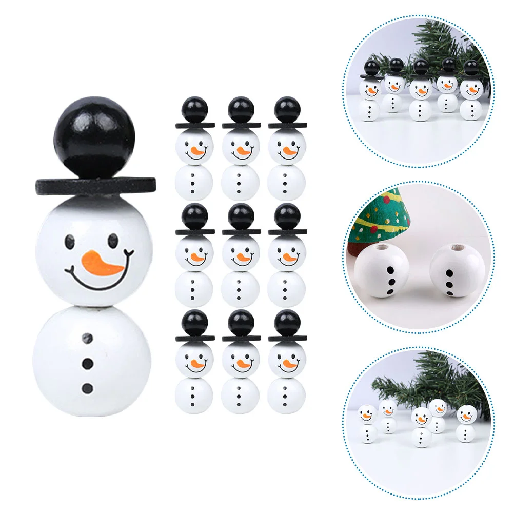 Snowman Decorations Bracelet Beads Round Stickers for Bracelets Making Crafts Christmas Wreath Supplies Jewelry Toy