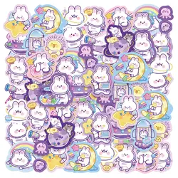 1Sheets PVC Flash Film Cartoon Children's Korean Kawaii Deep Space Bunny's,Waterproof and Wear- resistant Stickers Rich Patterns