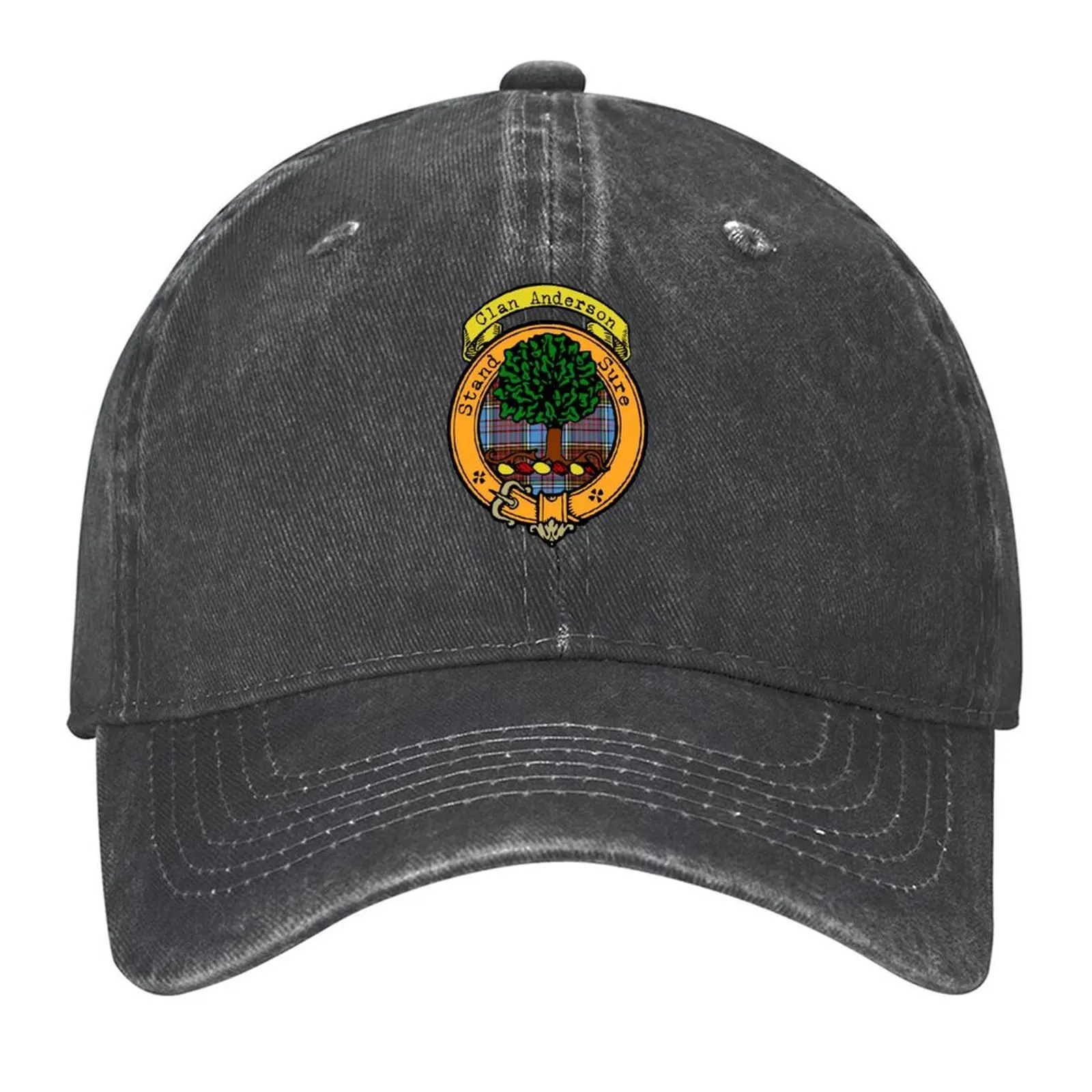 

Anderson Clan Surname tartan and crest Baseball Cap Unique hats Designer Hat foam party Hat Uv Protection Solar Hat Mens Women's