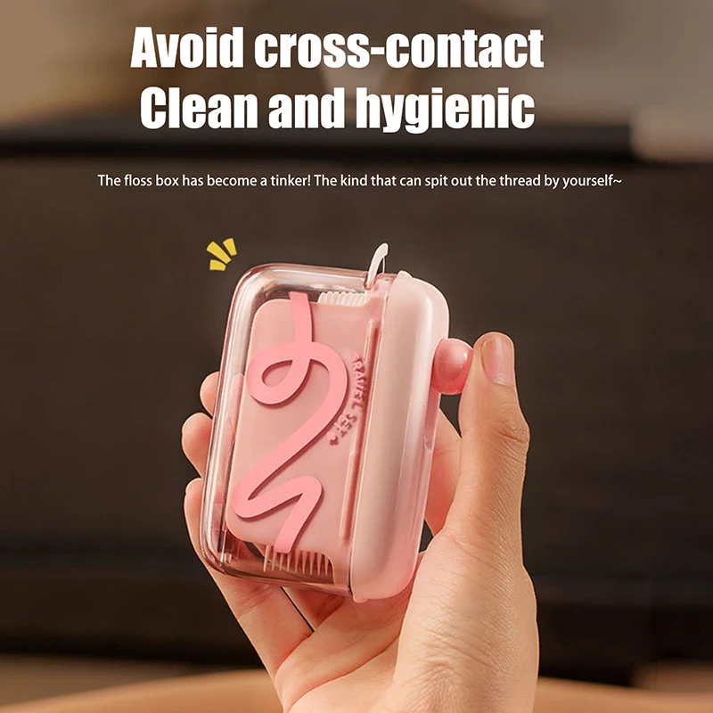 Tragbarer Handgepäck-Zahnseidenspender mit Zahnseide, Aufbewahrungsbox für Zahnseide, automatisch nachfüllbar, Zahnseide-Pick für die Mundhygiene