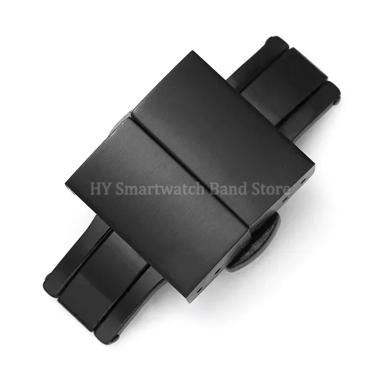 Fibbia per orologio in acciaio inossidabile 316L 16mm 18mm 20mm 22mm Chiusura pieghevole in metallo Argento Nero Oro Cinturino con fibbia Accessori per orologi