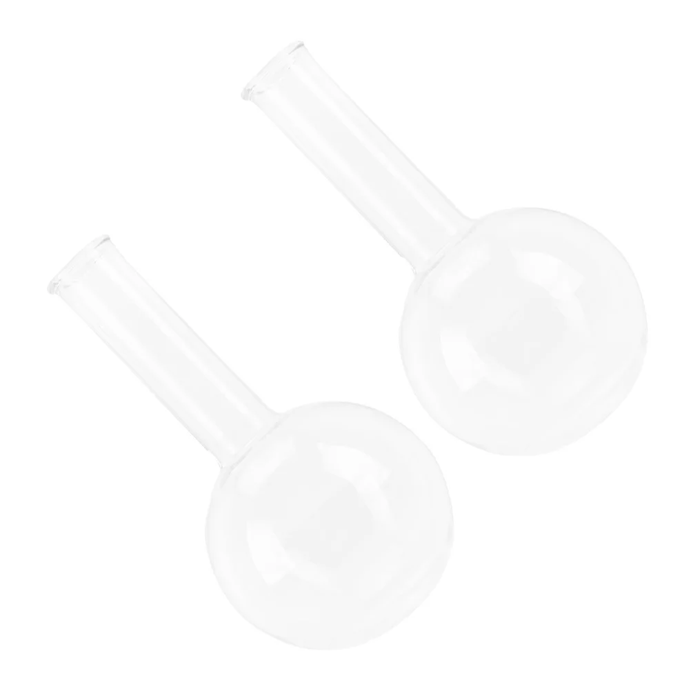 2 قطعة قارورة زجاجية مستديرة القاع أداة تجربة الكيمياء الشفافة قارورة مختبر خفيفة الوزن لدراسة العلوم #3