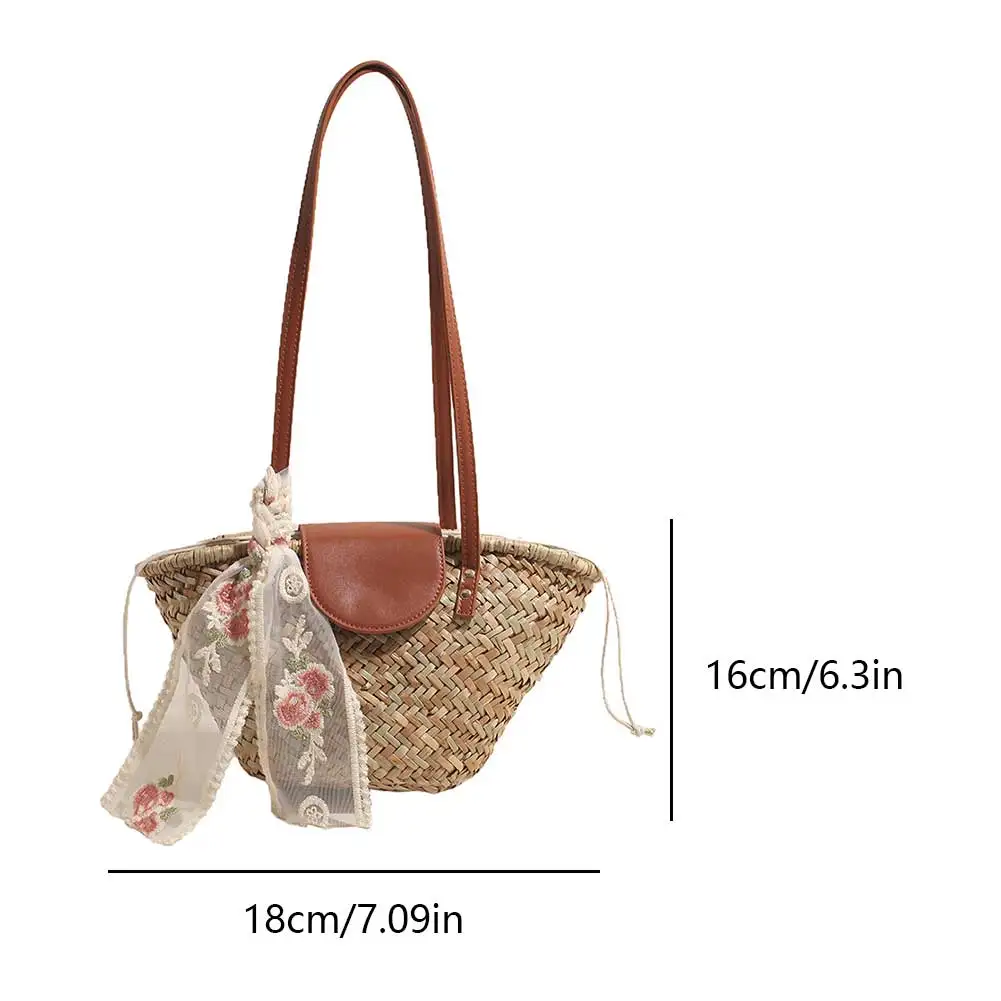 Women Straw Woven Tote Bag Fashion Woven Handbag Large Capacity Weaving Shoulder Bag Tote Clutch Bags for Summer Vacation Party