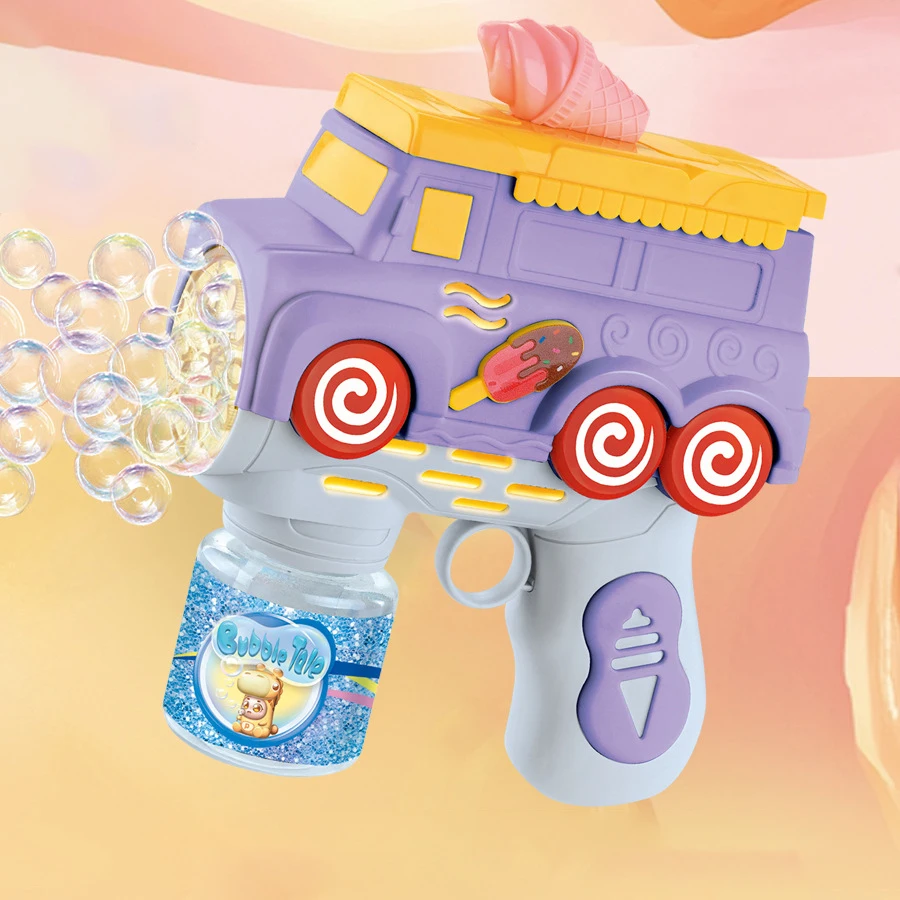 Camion de crème glacée portatif, Machine à bulles électrique, soufflant de savon, lumières sonores, jouets pour enfants, fête en plein air, jeu de mariage